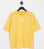 Fila Striped T-shirt With Logo In Orange - Exclusive To Asos