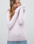 Asos Design High Neck Sweater In Fine Knit - Purple