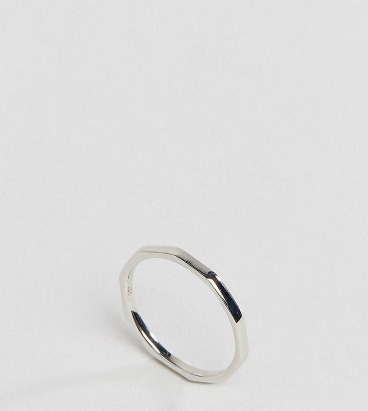 Designb London Sterling Silver Hammered Ring - Silver