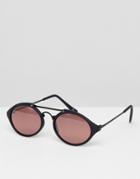 Reclaimed Vintage Inspired Round Sunglasses In Black/pink Exclusive To Asos - Black