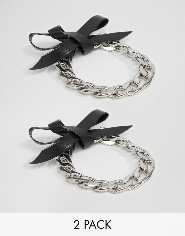 Asos Pack Of 2 Chain Anklets