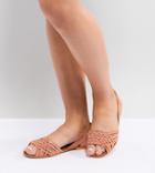 Asos Design Juna Wide Fit Suede Summer Shoes - Orange