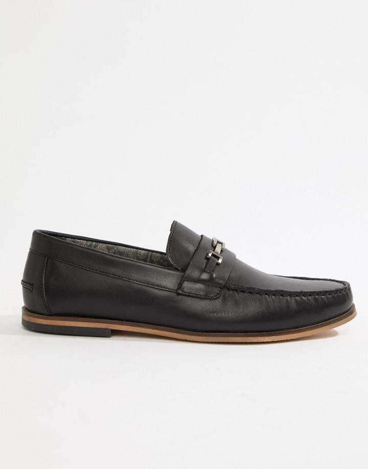 Silver Street Metal Bar Loafer In Black