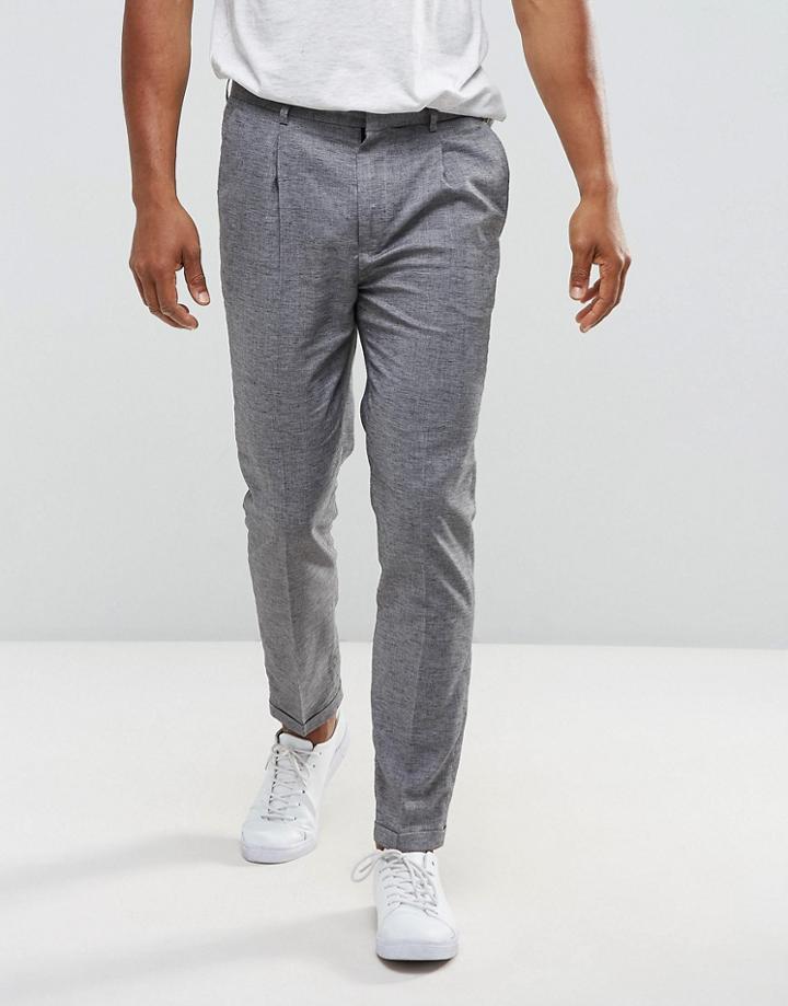 Lindbergh Cropped Pant Gray Melange - Gray