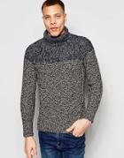 Nudie Roll Neck Sweater Raul Heavy Melange Twisted Yarn