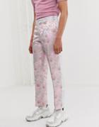 Asos Edition Slim Suit Pants With Cut And Sew Floral Jacquard - Pink