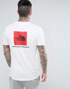 The North Face T-shirt With Red Box Back Logo In White - White
