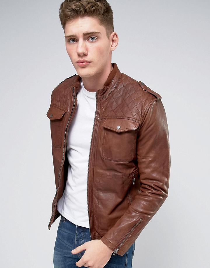 Pepe Artisan Leather Jacket Caramel - Tan