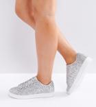 Truffle Collection Wide Fit Sneaker - Silver