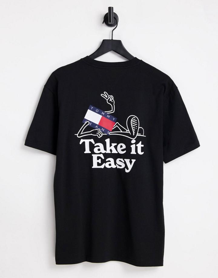 Tommy Jeans Philosotee Back Print T-shirt Classic Fit In Black
