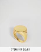 Lavish Alice Sterling Silver Gold Plated Signet Ring - Gold