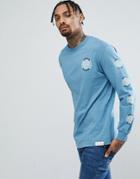 Diamond Supply Long Sleeve T-shirt With Spiral Sleeve Print In Gray - Gray
