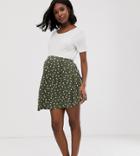 Asos Design Maternity Mini Skater Skirt In Polka Dot - Multi
