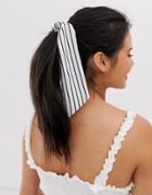 Asos Design Hair Scarf In Mono Stripe Print - Multi