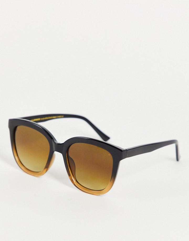 A.kjaerbede Billy Womens Round Sunglasses In Black To Brown Fade