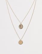 Johnny Loves Rosie Duo Layered Circle Pendant Necklace - Gold