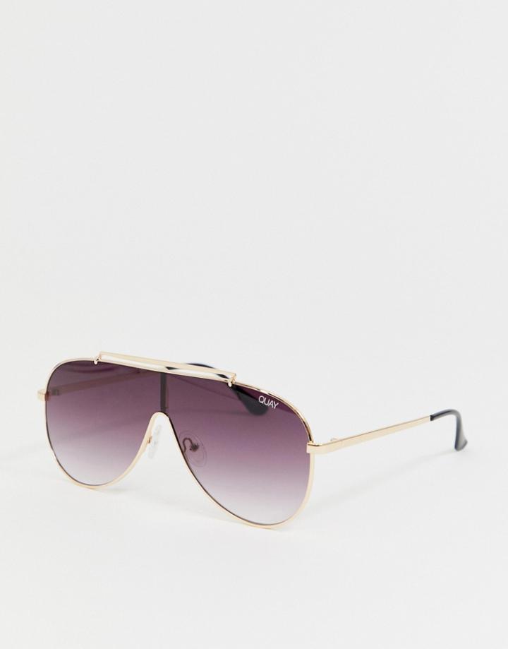 Quay Australia X J Lo Dinero Aviator Sunglasses In Purple - Blue