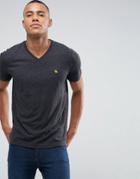 Abercrombie & Fitch V Neck T-shirt Muscle Slim Fit Moose Logo In Black - Black