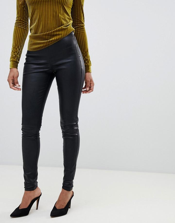 Y.a.s Leather Leggings - Black