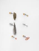 Asos Stud Pack With Feathers - Multi