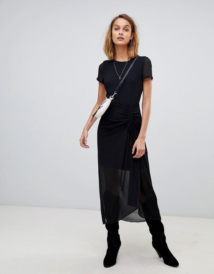 Allsaints Dress With Rouched Detail - Black