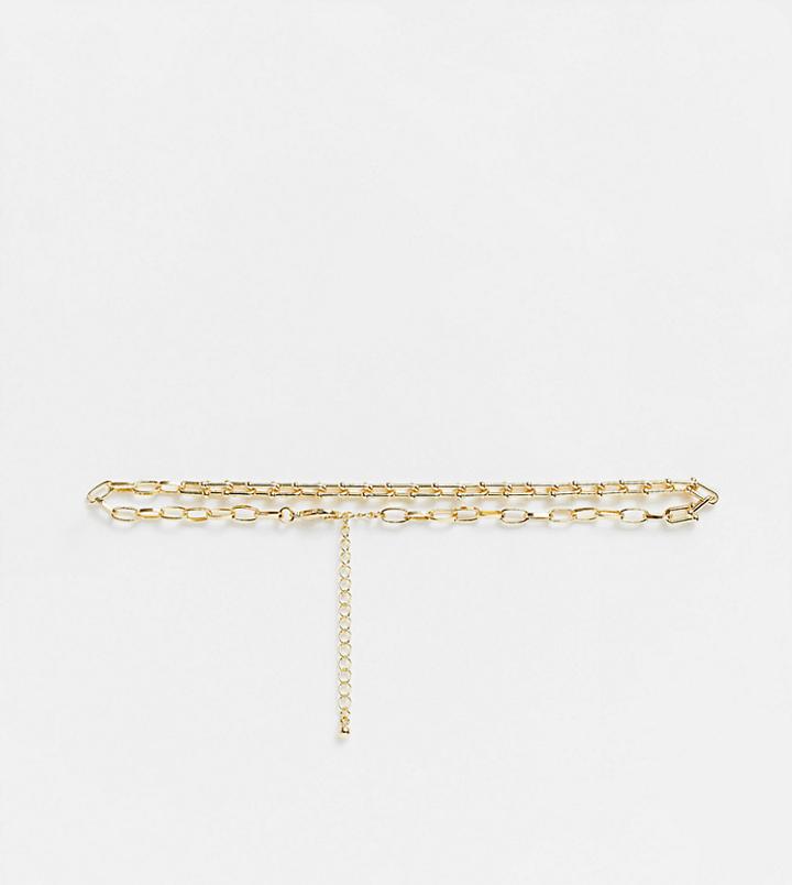 Designb London Curve Exclusive Choker Chain Necklace In Gold