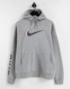 Nike Americana Pack Logo Hoodie In Gray Heather-grey