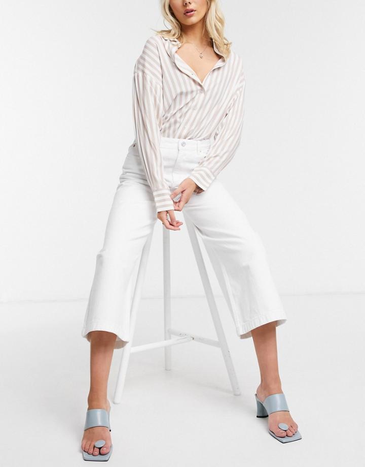 French Connection Reem Sustainable Denim Culottes In White