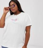 Asos Design X Glaad & Curve Oversized T-shirt With Embroidery-white