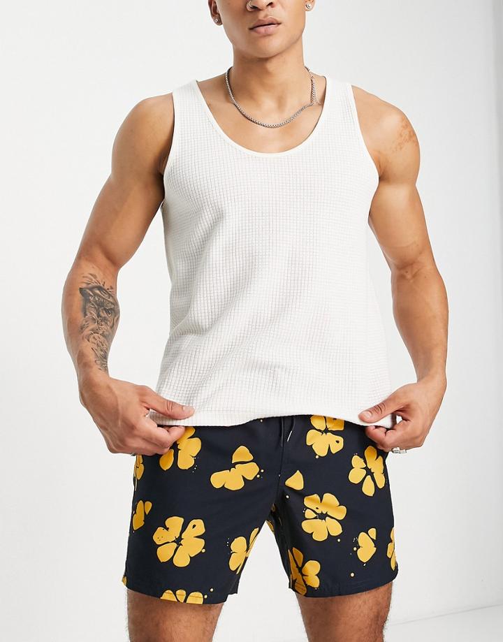 Farah Colbert Floral Swim Shorts In Navy