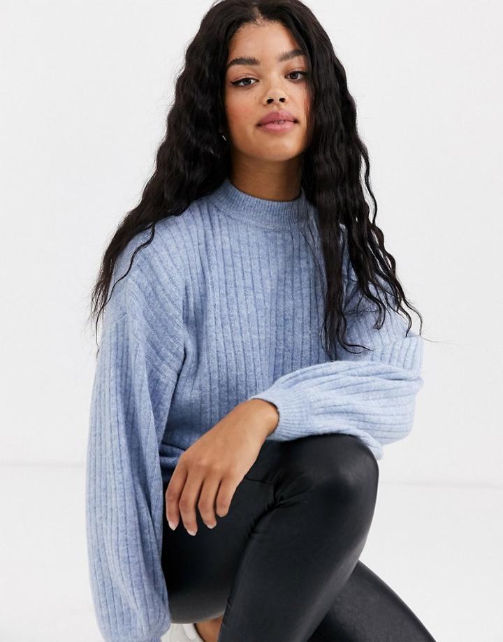 Miss Selfridge Ribbed Sweater In Blue