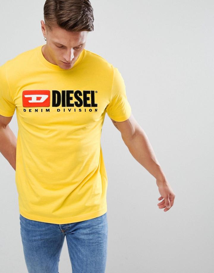 Diesel T-just-division Industry Logo T-shirt Yellow - Yellow