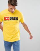 Diesel T-just-division Industry Logo T-shirt Yellow - Yellow