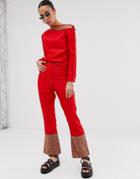 Nesavaali Matching Pants Set - Red