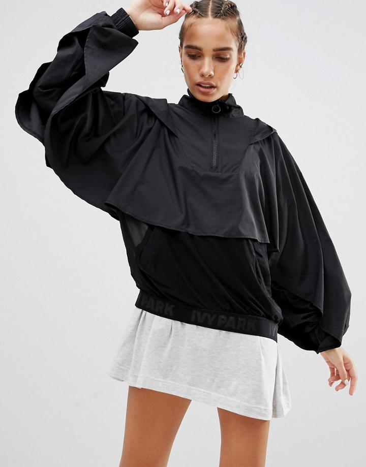 Ivy Park Ruffle Detail Jacket In Black - Black