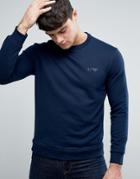 Armani Jeans Logo Crew Sweatshirt Regular Fit In Navy - Navy