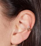 With Bling Dainty Leaf Ear Cuff In 18k Gold Plate