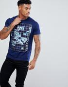 Versace Jeans T-shirt In Navy With Tiger Print - Navy