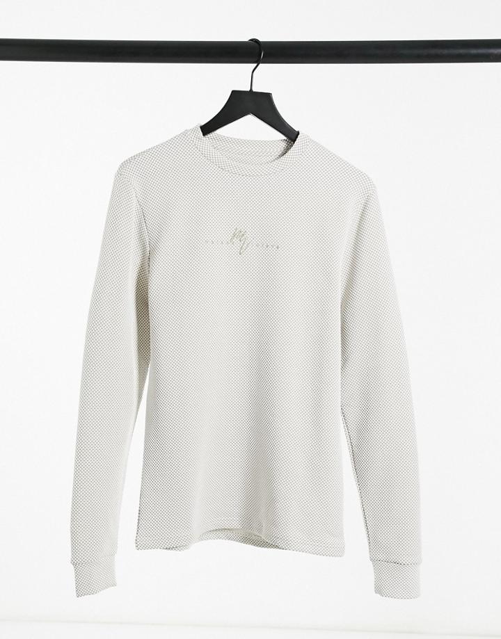 River Island Long Sleeve T-shirt In Ecru-white