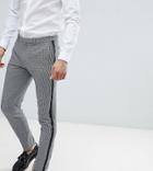 Heart & Dagger Skinny Cropped Pants With Insert Stripe - Blue