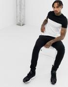 Asos Design Muscle Fit T-shirt With Stretch And Contrast Yoke In White