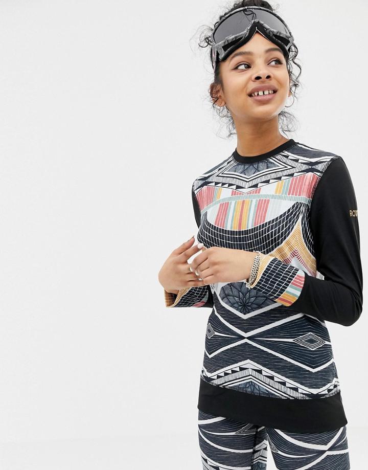 Roxy Daybreak Long Sleeve Top In Multi Print