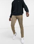 River Island Twill Sweatpants In Tan