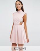 Aqaq Sorah High Neck Mini Dress - Pink