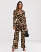 Ax Paris Flared Pants Coord-brown