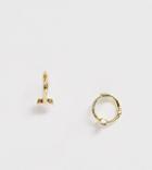 Astrid & Miyu Gold Mystic Opal Huggy Hoop Earring - Gold