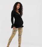 Asos Design Maternity Legging In Abstract Print - Multi