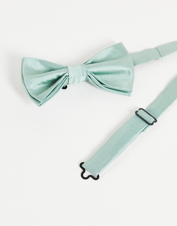 Gianni Feraud Plain Satin Bow Tie-green