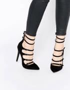 Public Desire Nessy Multi Buckle Heeled Pumps - Black