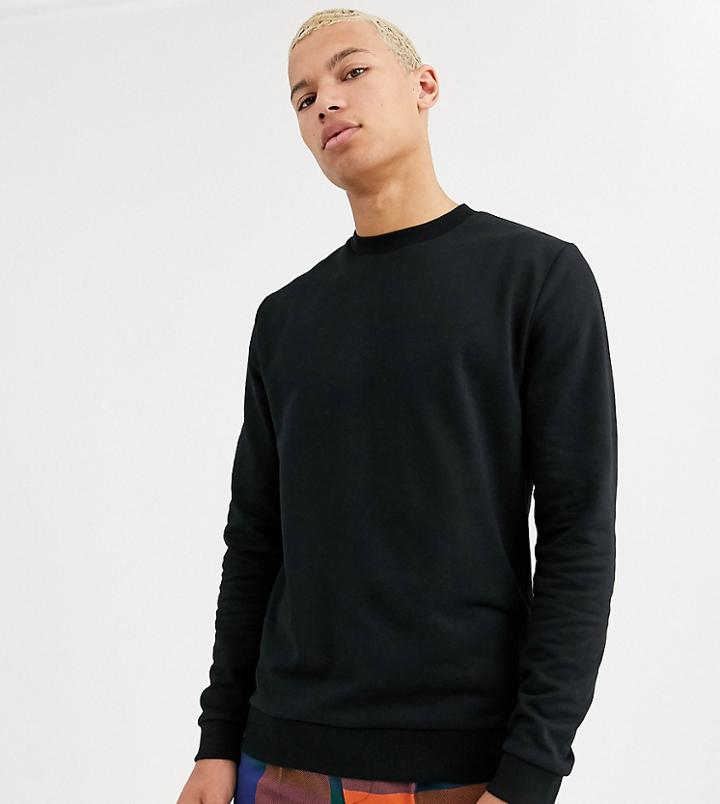 Asos Design Tall Sweatshirt In Black